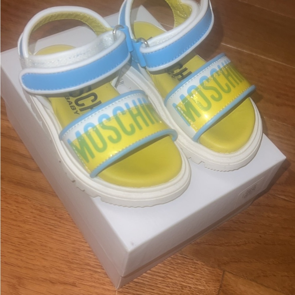 Moschino Kids Vibrant Yellow and Blue Sandals